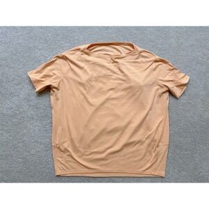 Lululemon Womens Curved Hem Shirt Size 4/6 (Bust 40")Short Sleeve Workout Orange